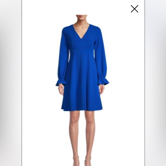 Calvin Klein Blue V-Neck Dress - Picture 1 of 5